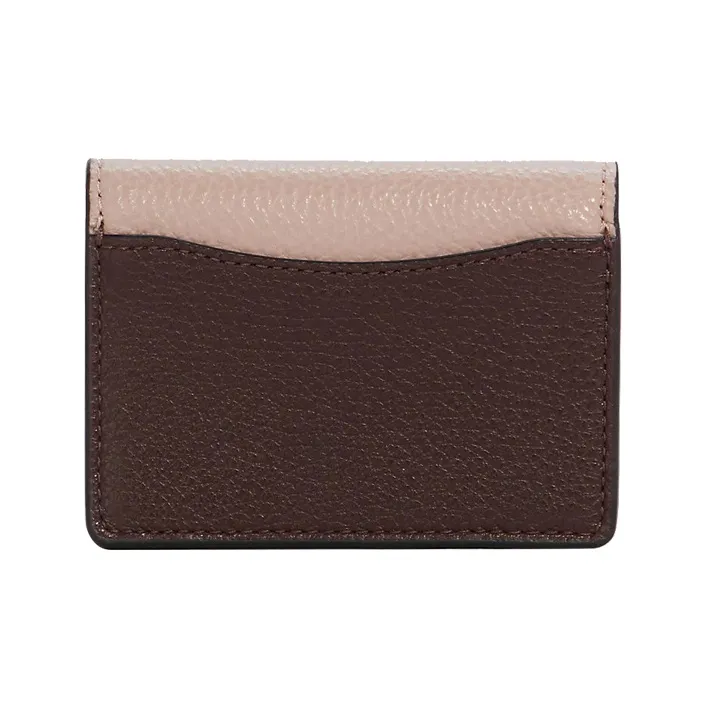 COACH Tammie Pebbled Leather Wallet Women's Brown & Pink-1