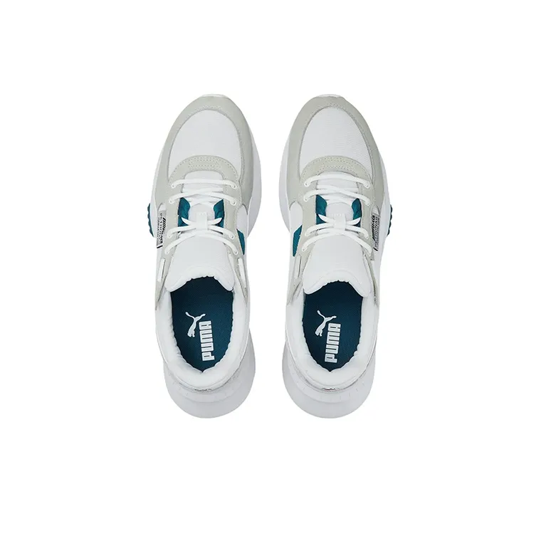 PUMA MAPF1 Wild Rider Motorsport Cushioned Slip-Resistant Lightweight Low-Top Casual Shoes Men's White Gray-2