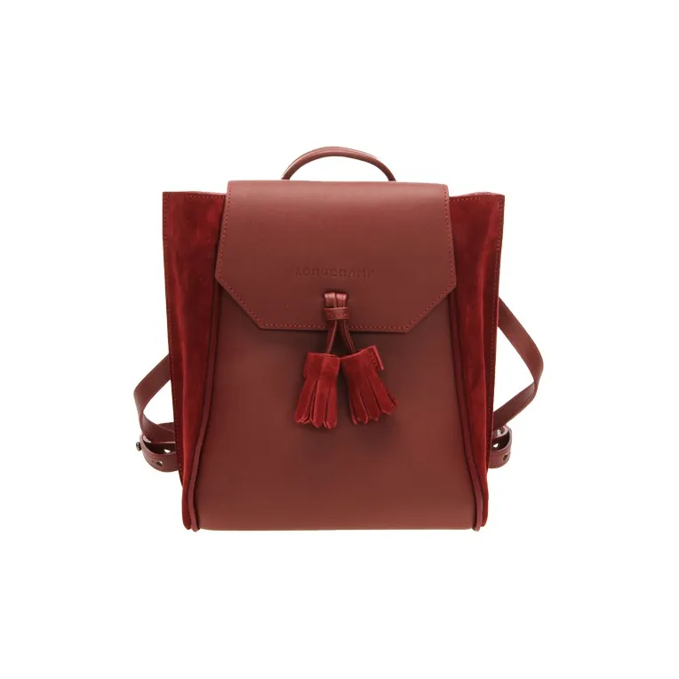 LONGCHAMP Leather Backpack Women's Red-0