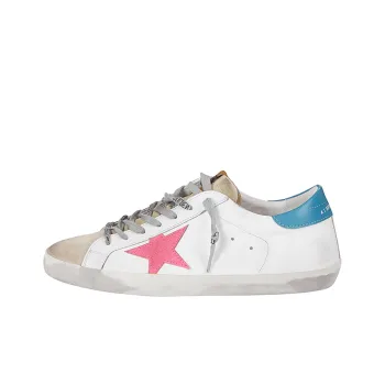 Golden Goose Skateboard Shoes Men's White Blue Pink