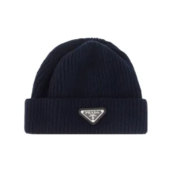 PRADA Triangle logo Wool cashmere Beanie