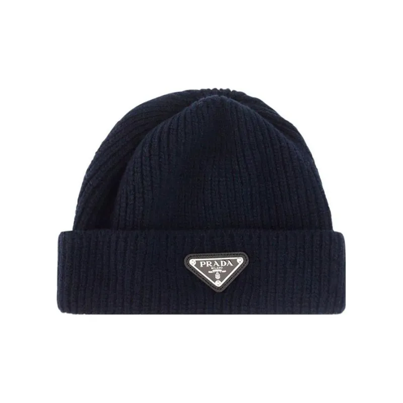 PRADA Triangle logo Wool cashmere Beanie-0