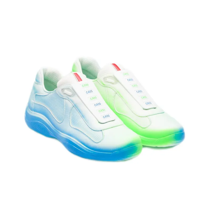 Cass x PRADA Rel3ase Wear-Resistant Low-Top Athletic Shoes Unisex Fluorescent Blue Green Gradient-1