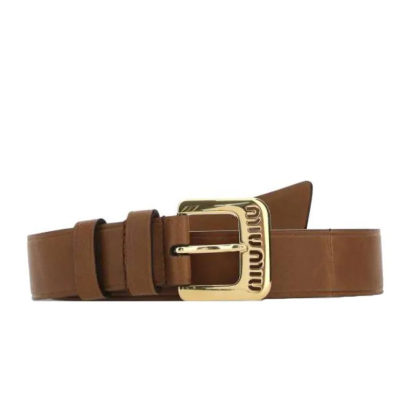 MIU MIU Cut out Logo Leather Belt-0