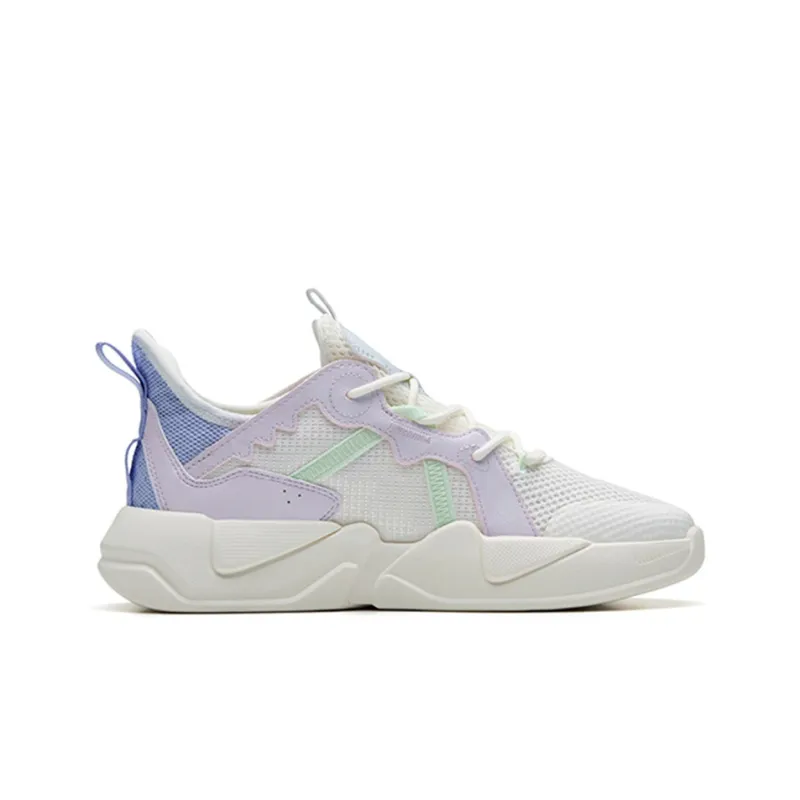 Anta Life Collection G6 Cushioning Anti Slip And Wear Resistant Low Top Sports Casual Shoes Women's White Purple Blue-1