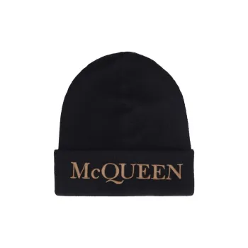 Alexander McQueen Logo Embroidered Knitted Beanie