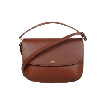 A.P.C Cow Leather Handbag, Shoulder Bag Women's Red Brown
