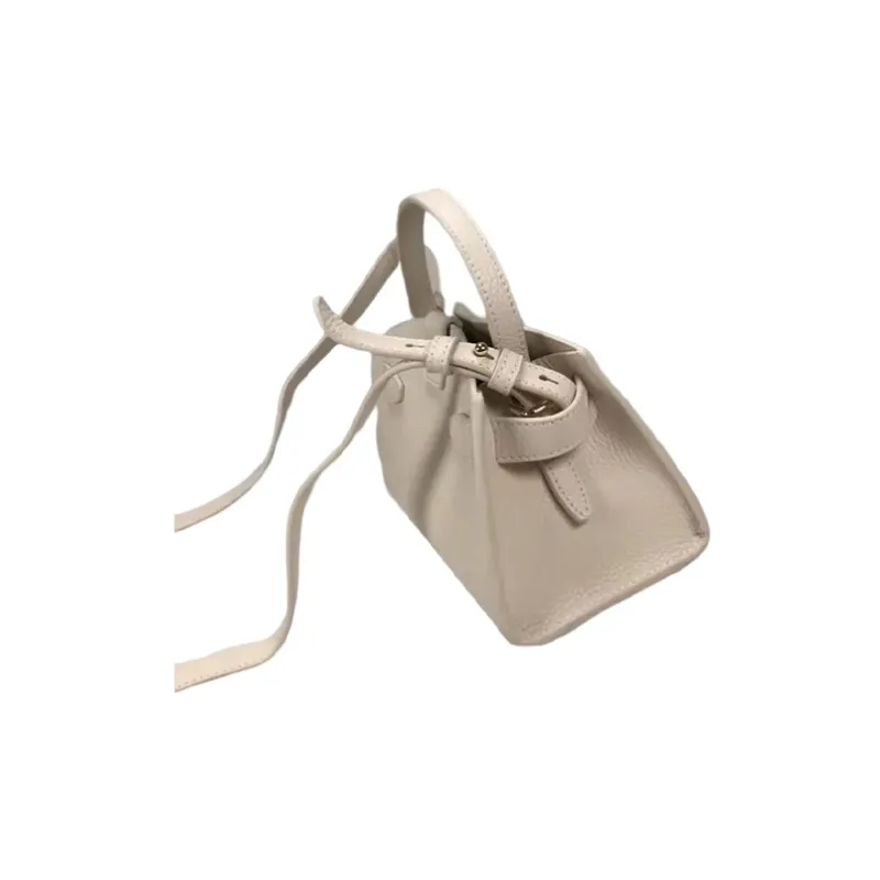 Furla Margherita Collection Leather Patchwork Calfskin Handbag Shoulder Bag Crossbody Bag Mini Women's Ecru-3