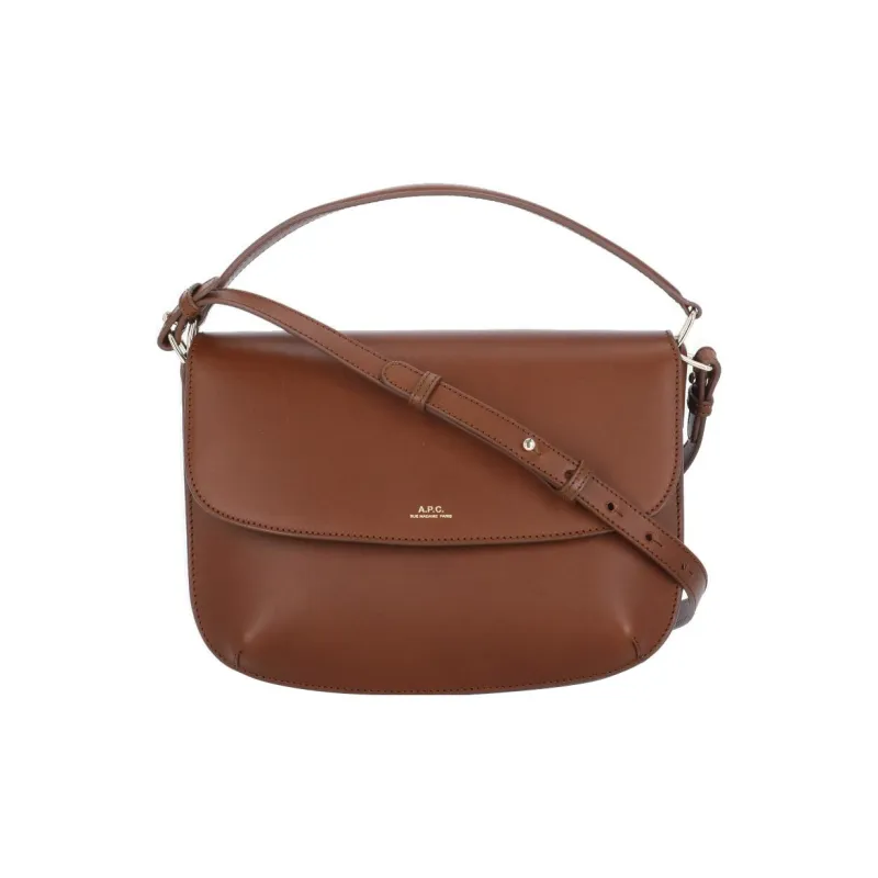 A.P.C Cow Leather Handbag, Shoulder Bag Women's Red Brown-1