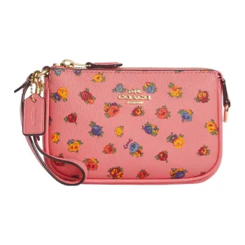 COACH Nolita Coated Canvas With Leather Shoulder Bag Mahjong Clutch Mini Women's Pink