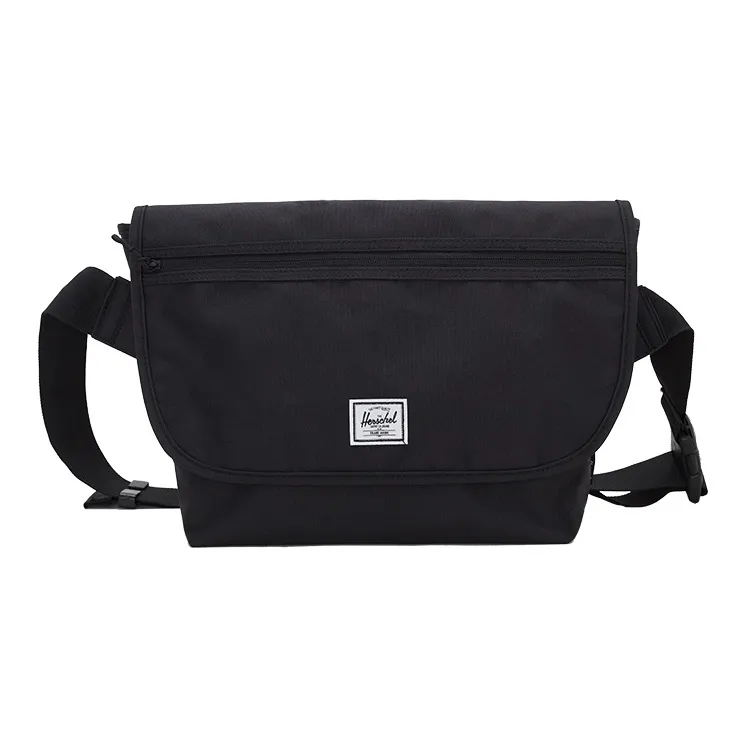 Herschel Polyester Messenger Bag Shoulder Bag Crossbody Bag Medium Size Unisex Classic Black-0