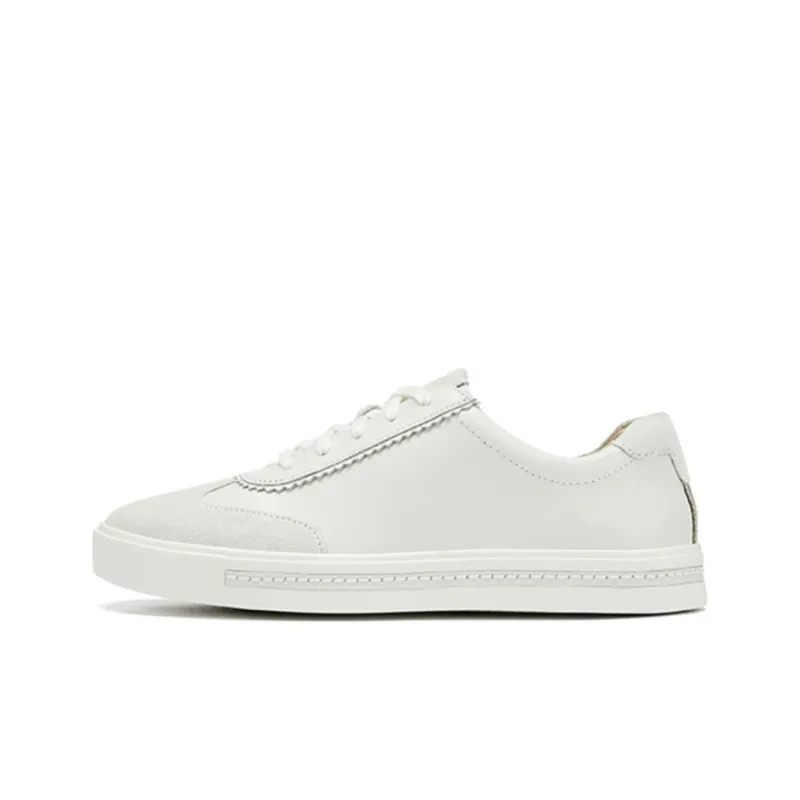 Clarks Stylish Skateboarding Shoes Women's White-0