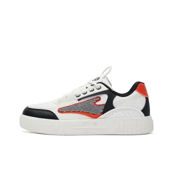 Erke Flying Cranes Low Top Skateboard Shoes Men's White Black