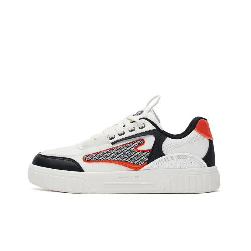Erke Flying Cranes Low-Top Skateboard Shoes Men's White Black