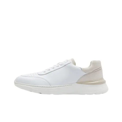 Clarks Abrasion Resistant Slip Resistant Low Top Sports Casual Shoes Men's White
