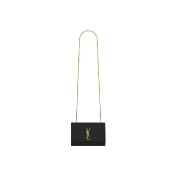 SAINT LAURENT KATE Grained Calfskin Crossbody Bag, Shoulder Bag Women's Black