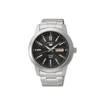 SEIKO Seiko5 Automatic Mechanical Movement Stainless Steel Strap Watch Men's Watches Black Dial