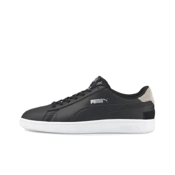 PUMA Smash V2 Patchwork Anti-Slip Wear-Resistant Low-Top Skateboard Shoes Men's Black White