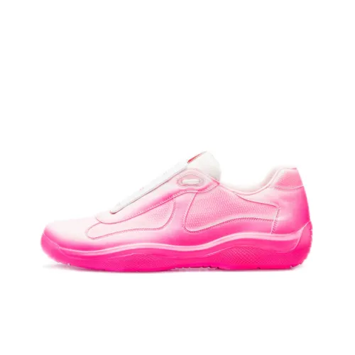 PRADA Casual Shoes Unisex Low-Top Fluorescent Pink Gradient