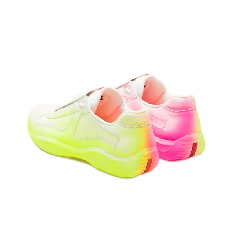 Cass x PRADA Rel3ase Slip-Resistant Low-Top Athletic Shoes Unisex Neon Yellow Pink Gradient-4