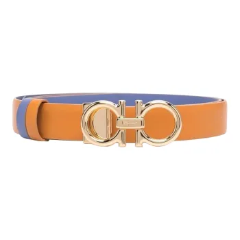 FERRAGAMO Classic Metal Buckle Leather Unisex Width: 3.5cm