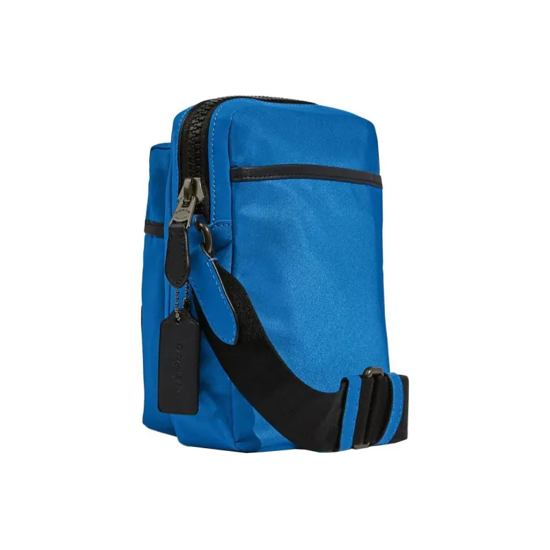 COACH Ma Nylon With Smooth Calfskin Combo Bag Shoulder Bag Crossbody Bag Small Size Men's Blue-2