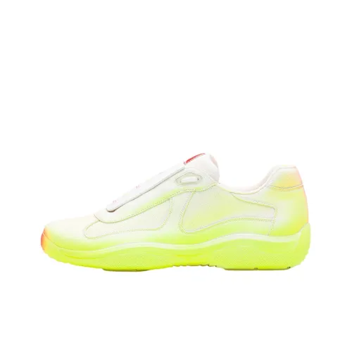 PRADA Casual Shoes Unisex Low-Top Neon Yellow Pink Gradient Color-Changing