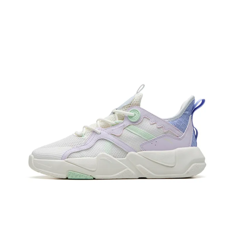 Anta Life Collection G6 Cushioning Anti Slip And Wear Resistant Low Top Sports Casual Shoes Women's White Purple Blue-0