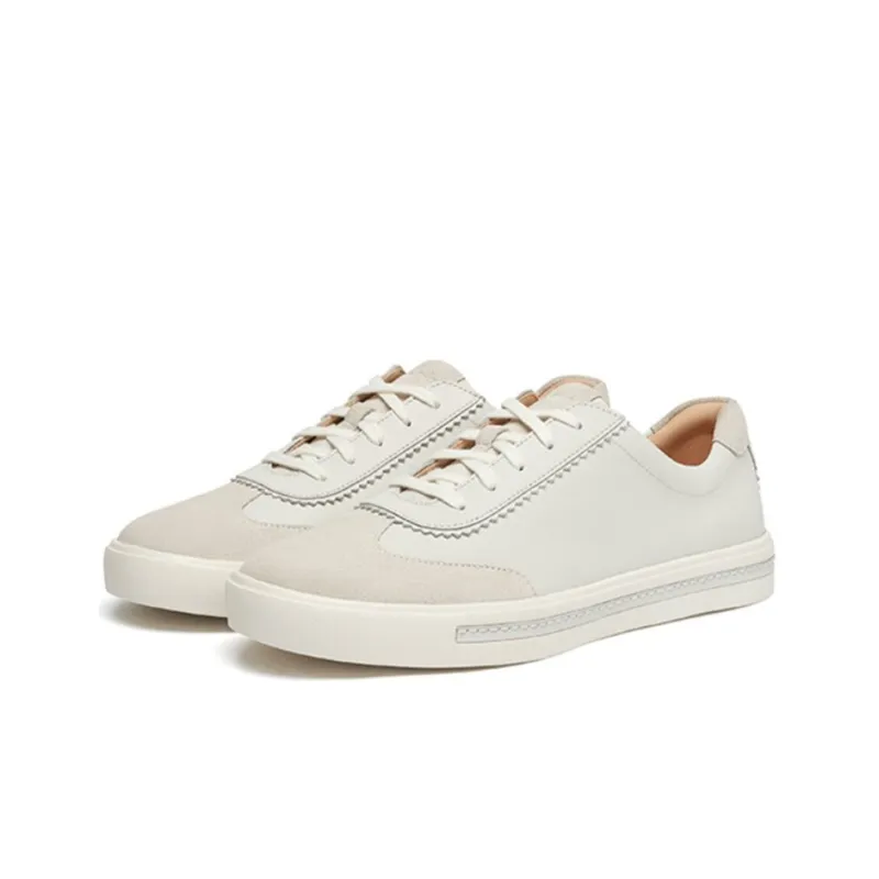 Clarks Stylish Skateboarding Shoes Women's White-2