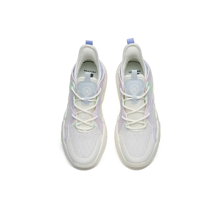 Anta Life Collection G6 Cushioning Anti Slip And Wear Resistant Low Top Sports Casual Shoes Women's White Purple Blue-3