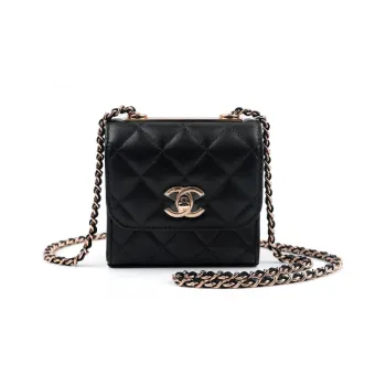 CHANEL Trendy Cc Lambskin Shoulder Bag Crossbody Bag Mini Women's Black