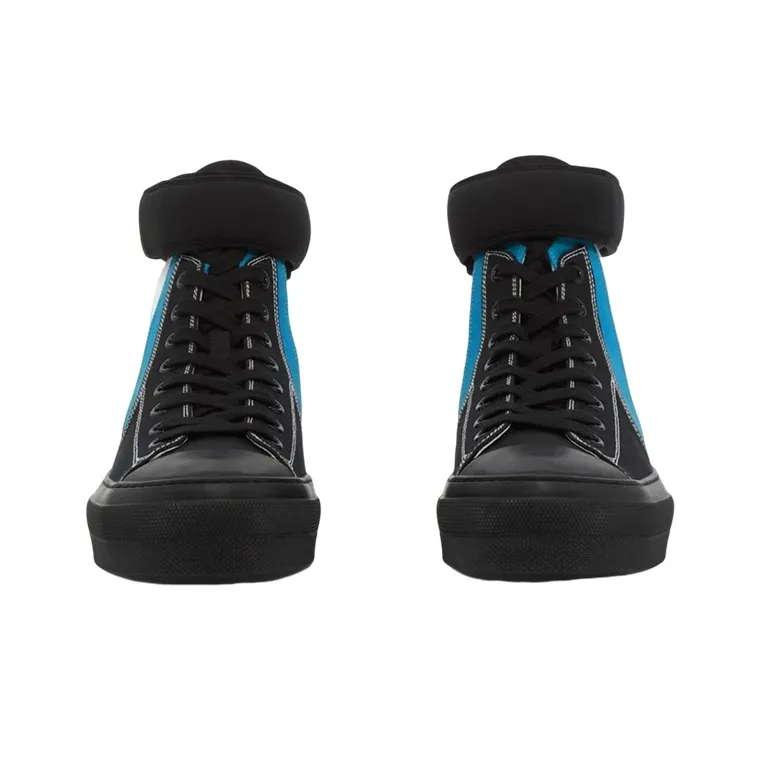 Burberry Sub High-Top Laced-Up Trainer Black Blue White-2