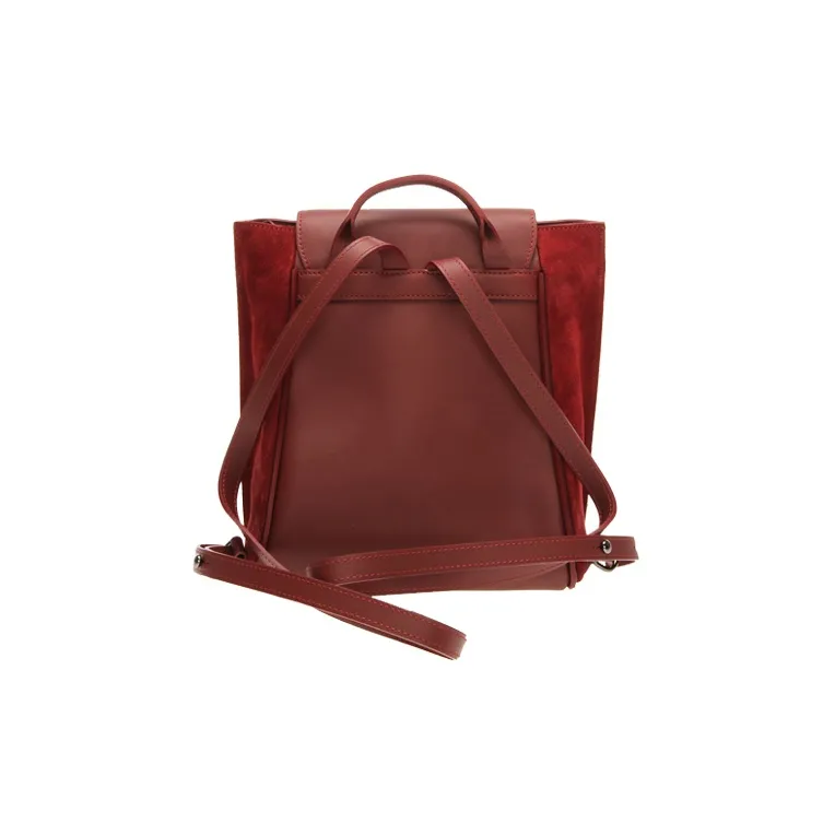 LONGCHAMP Leather Backpack Women's Red-1