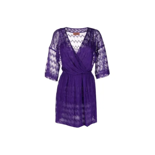 MISSONI Short-Sleeved Dresses Women's Purple