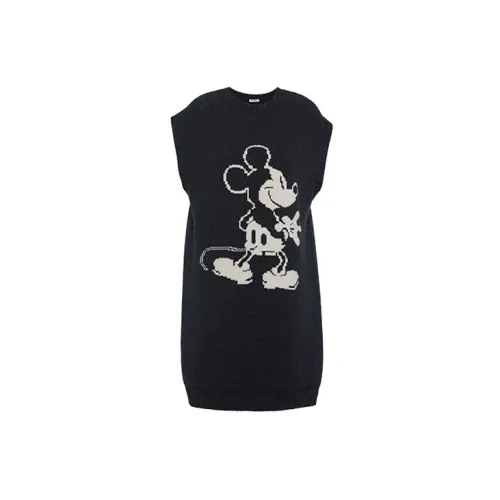 Disney X MIU MIU Sleeveless Dresses Women's Black