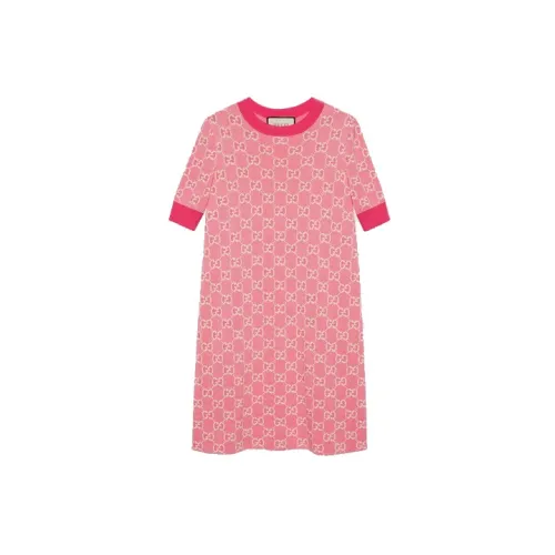 GUCCI Short-Sleeved Dresses Women's Pink