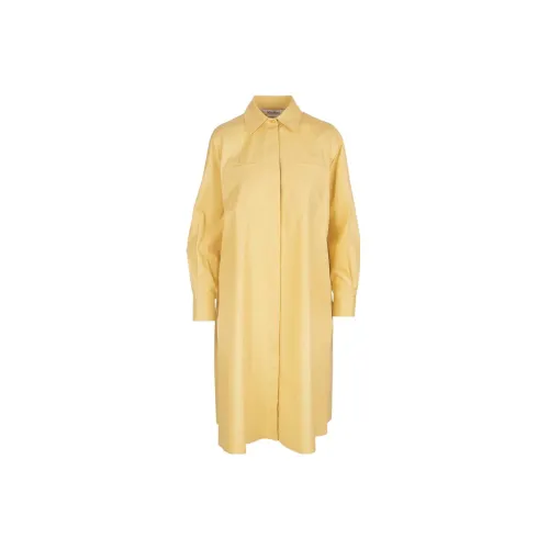 MaxMara Long-Sleeved Dresses Women's Brown Yellow