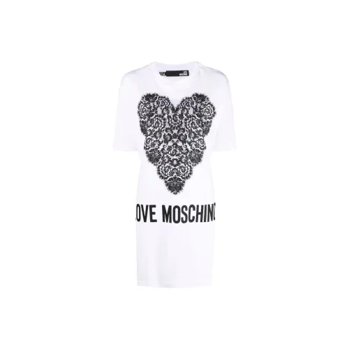 LOVE MOSCHINO Short-Sleeved Dresses Women's White