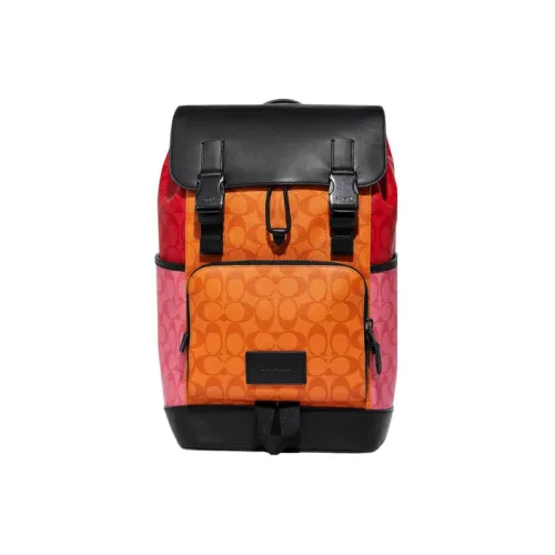 COACH Cow Leather Laptop Backpack Large Size Men's Multicolor