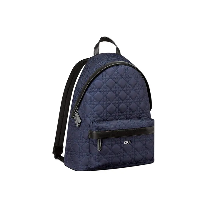 DIOR Canvas Technical Fabric Large Capacity Backpack Men's Marine Blue-1