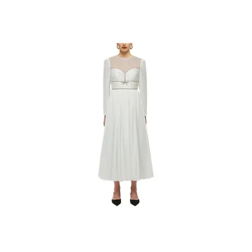 Self-portrait Long-Sleeved Dresses Women's White