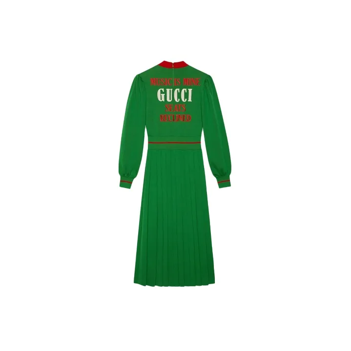 GUCCI FW21 Long Sleeved Dresses Women's Green-1