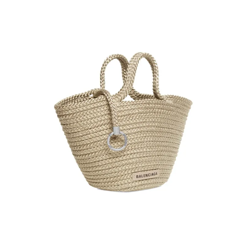 Balenciaga Nylon Basket Bag Handbag Small Size Women's Beige-2