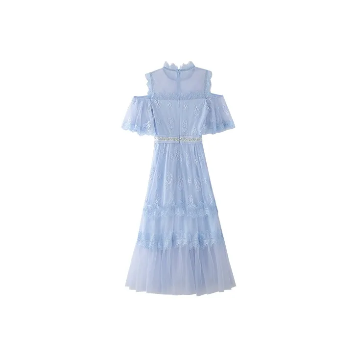 JINYE ORIENTAL A Line Skirt Dress Blue-1
