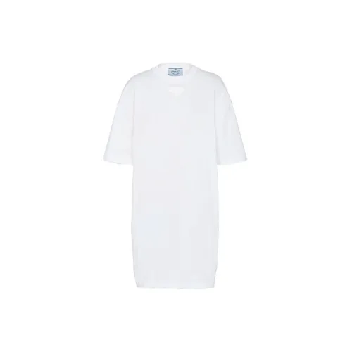 PRADA Short-Sleeved Dresses Women's White