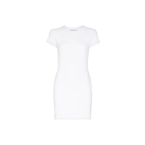 alexander wang Logo Short Sleeve Dress White Female
