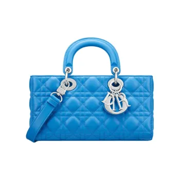 DIOR Lady D JOY Sheepskin Princess Diana Bag Clutch Shoulder Bag Crossbody Bag Handbag Women's Bright Blue