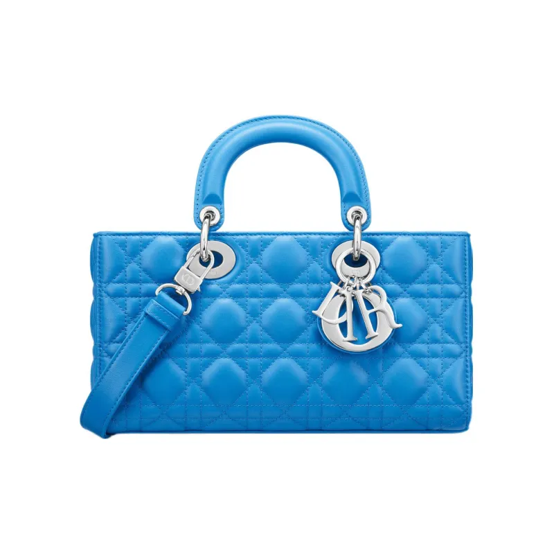 DIOR Lady D JOY Sheepskin Princess Diana Bag Clutch Shoulder Bag Crossbody Bag Handbag Women's Bright Blue-0