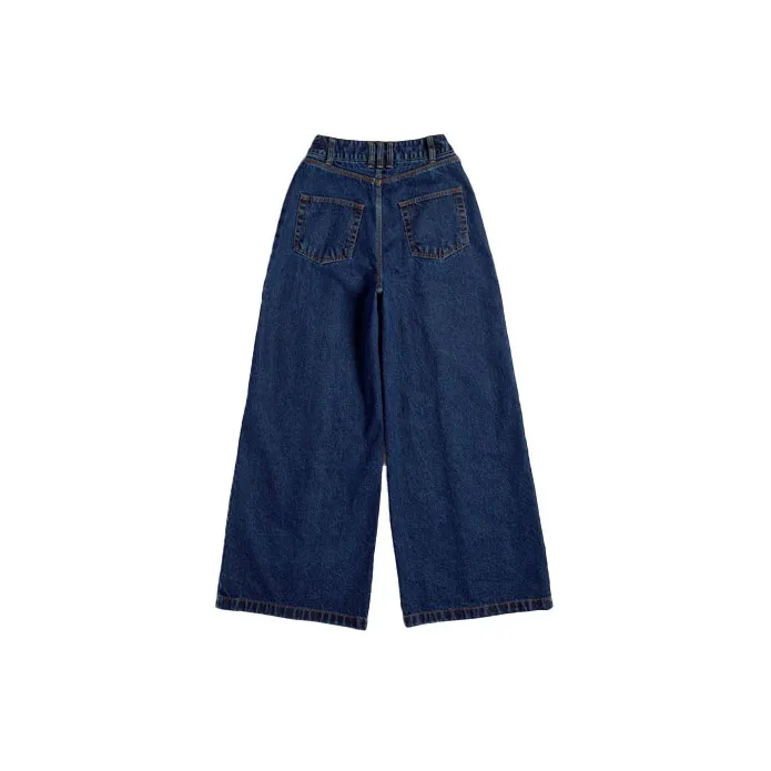 Adidas Ivy Park Women's Denim Wide Leg Snap Pants Dark Denim-1