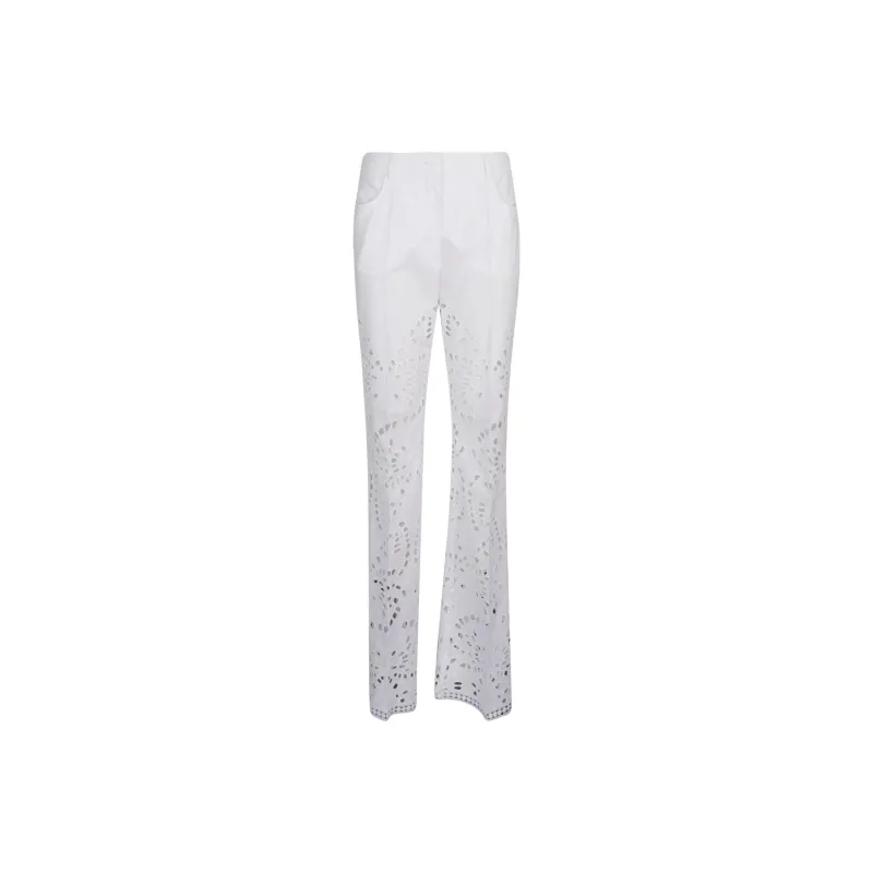 ALBERTA FERRETTI Broderie-anglaise Flared Trousers-1